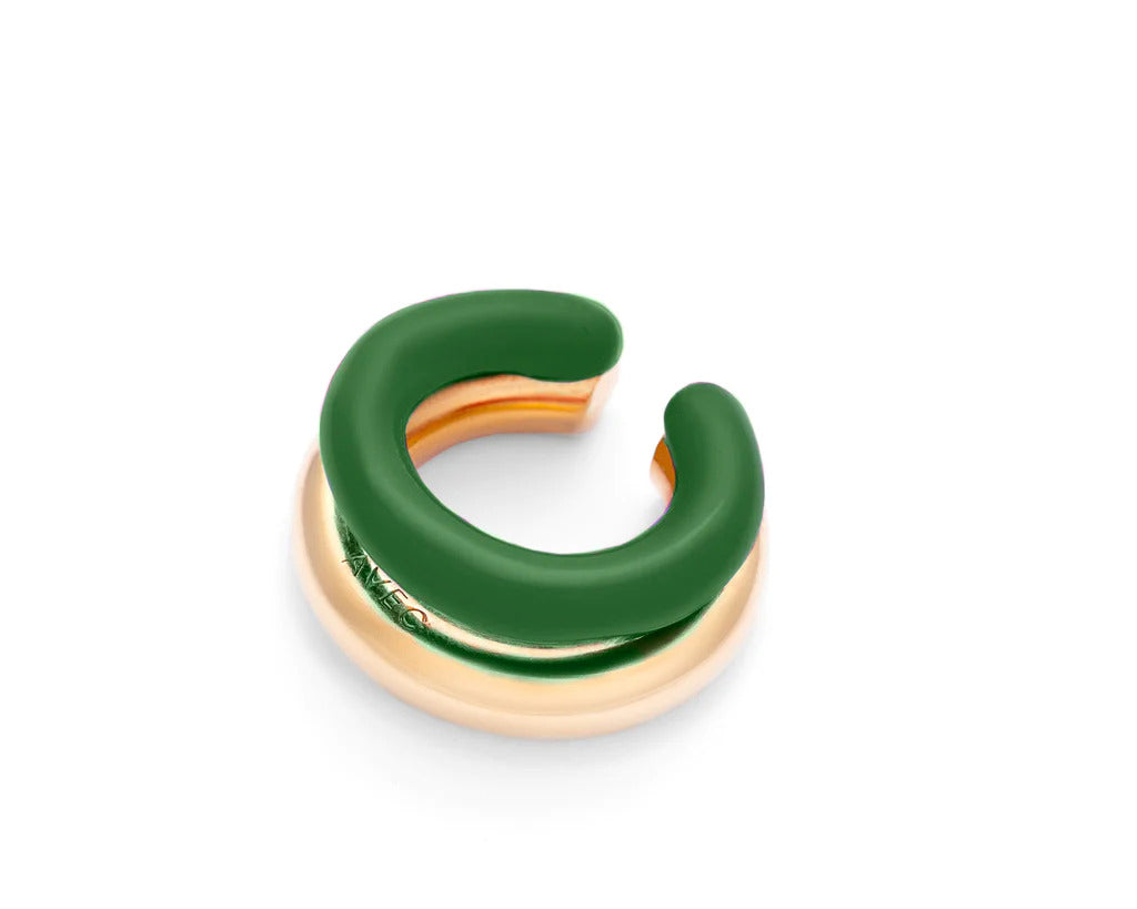Color double ear-cuff vermeil