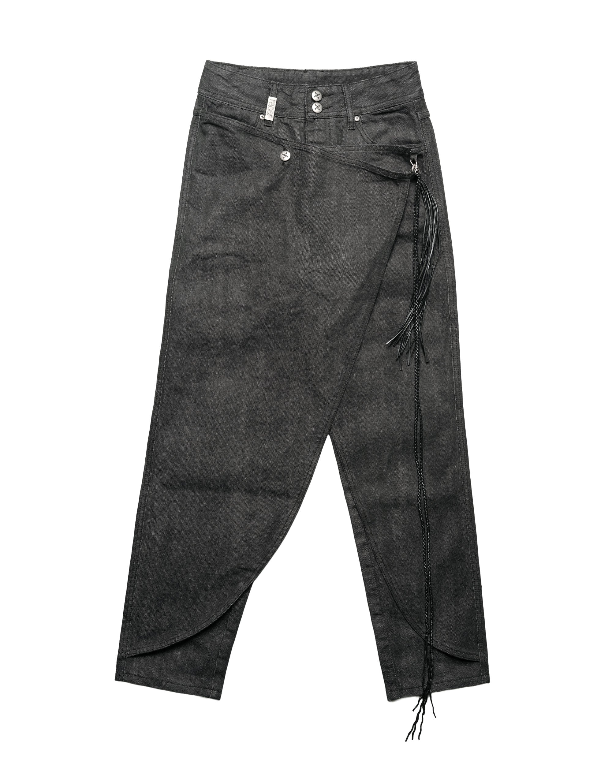 Drop crotch skirt denim