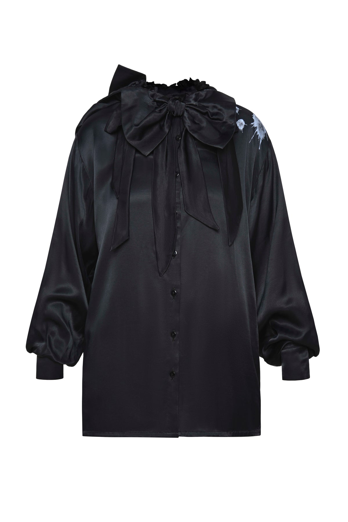 Bow silk shirt