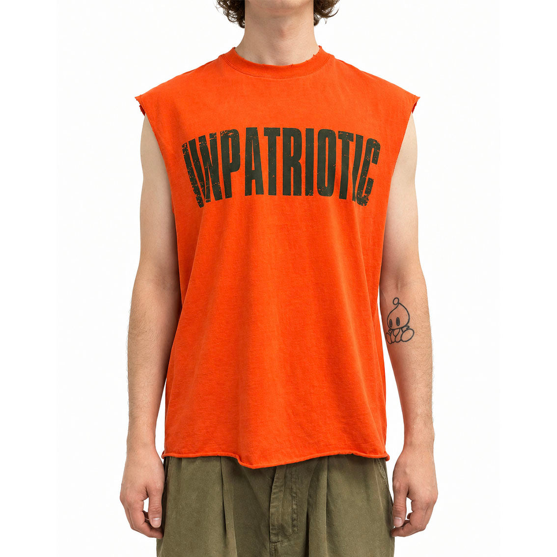 Unpatriotic tank top orange