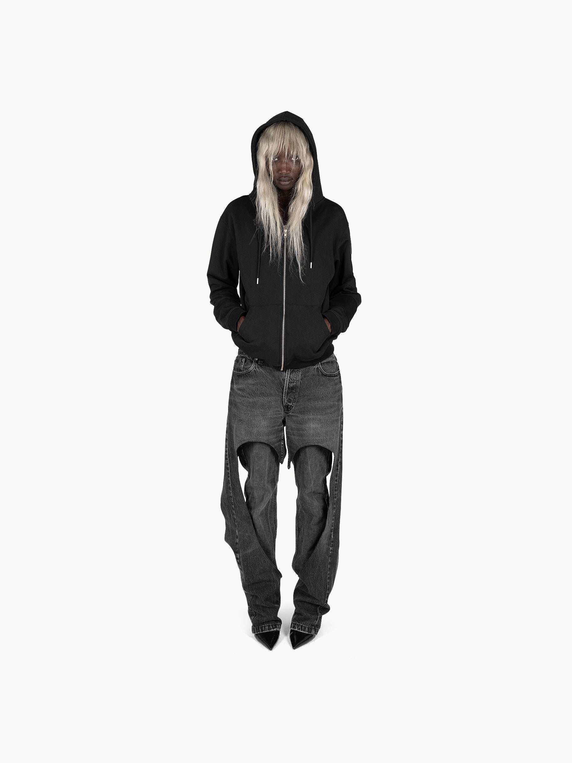 Vain zip hoodie black
