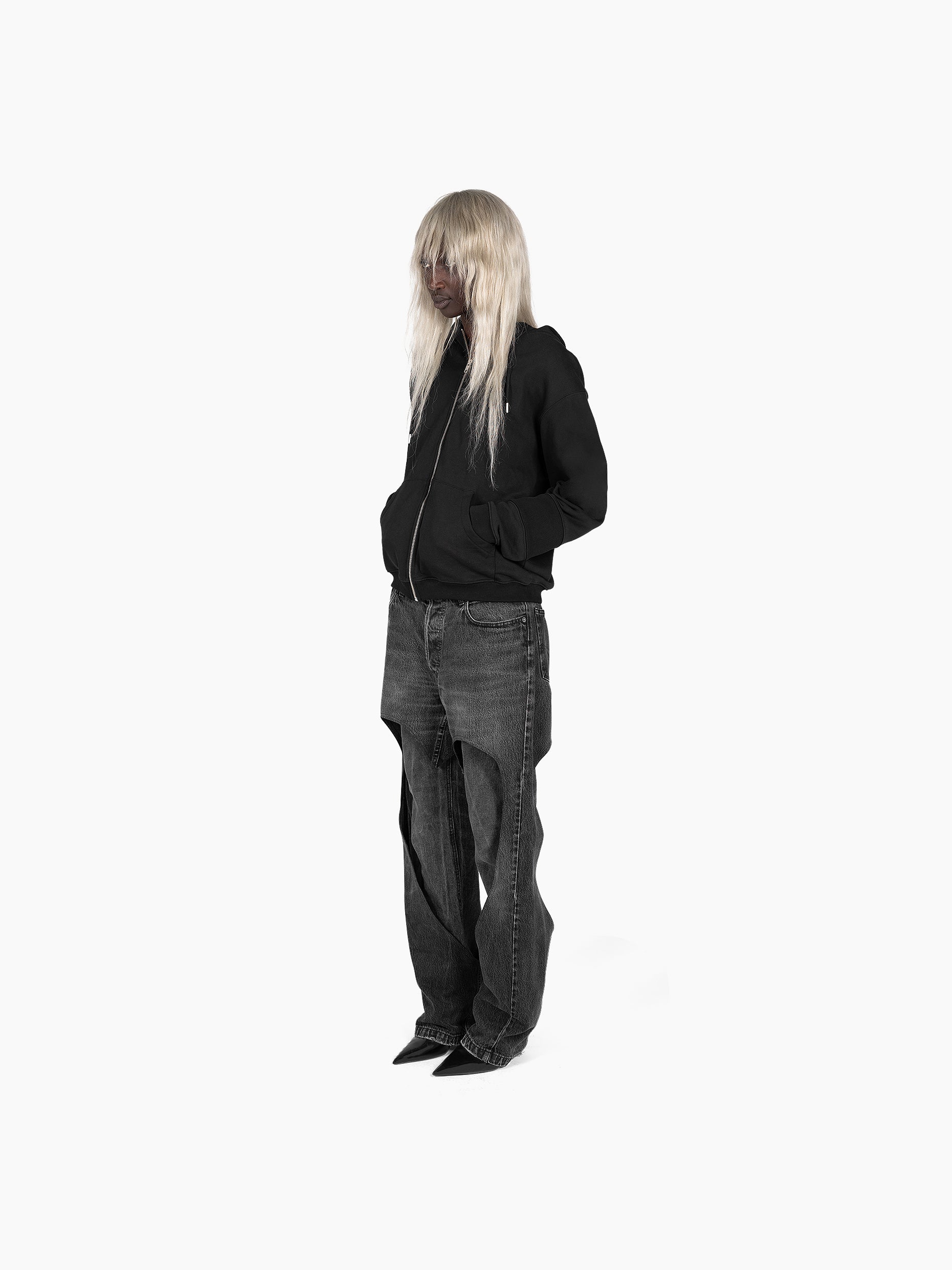 Vain zip hoodie black
