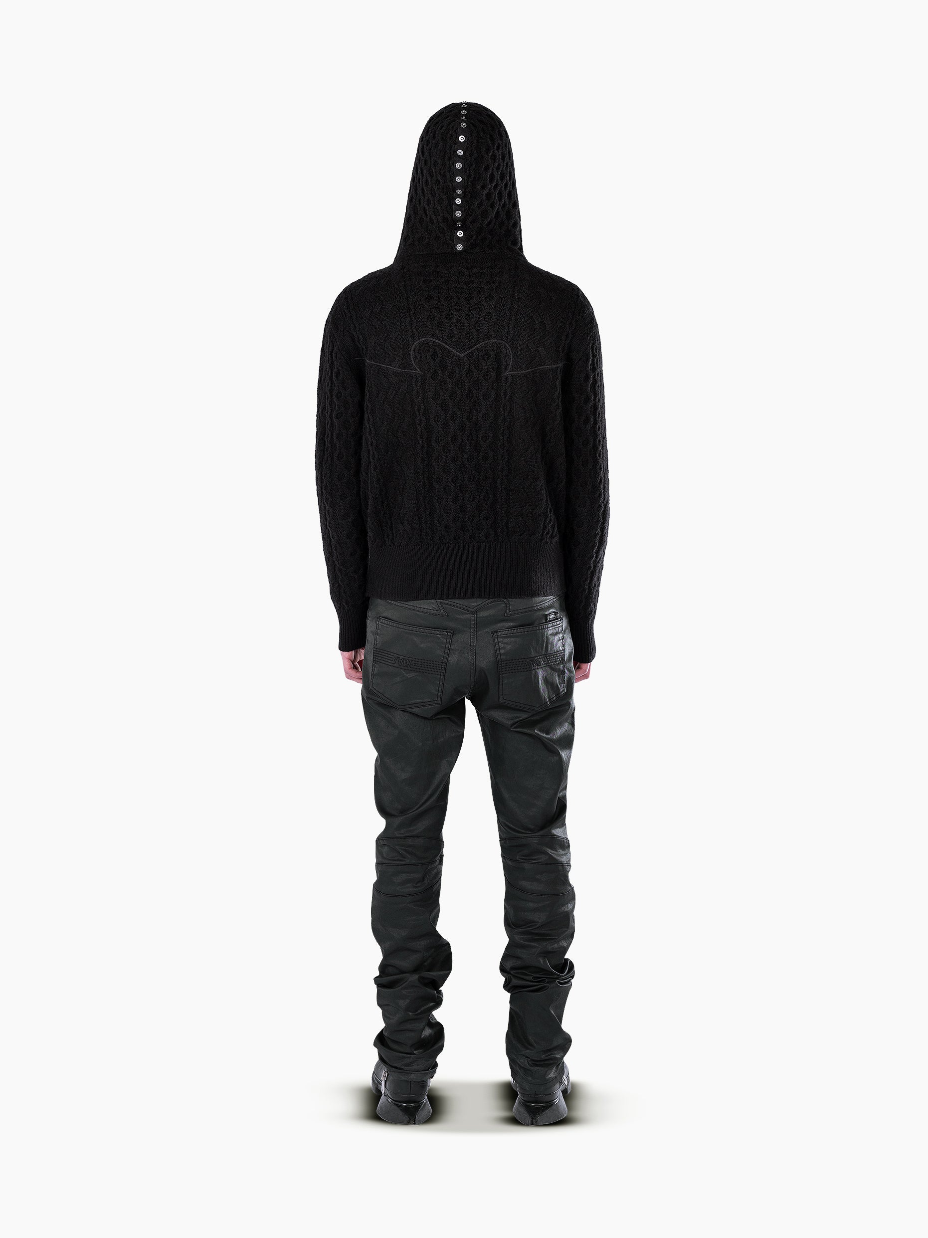 Vain knit hoodie black