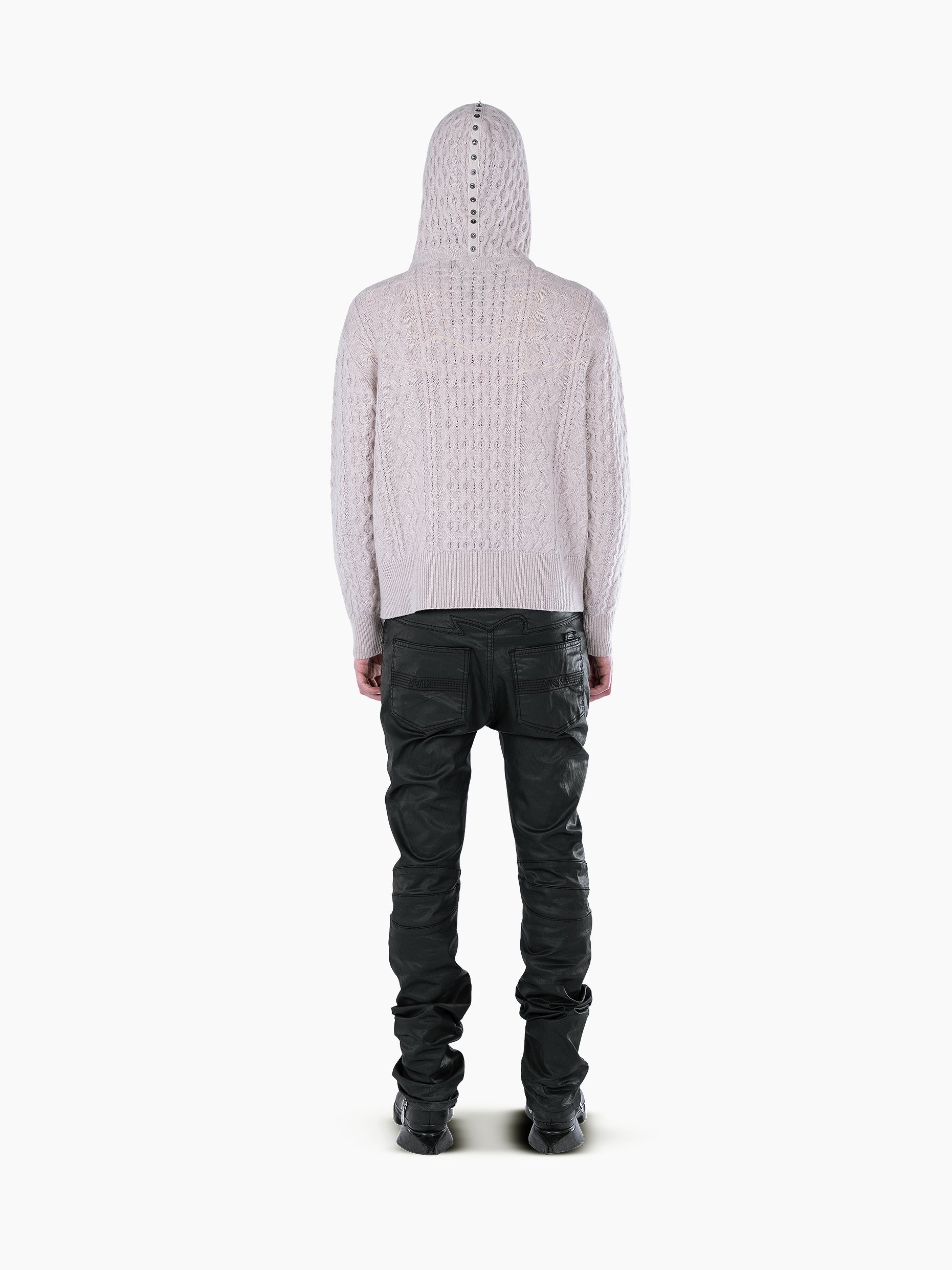 Vain knit hoodie beige