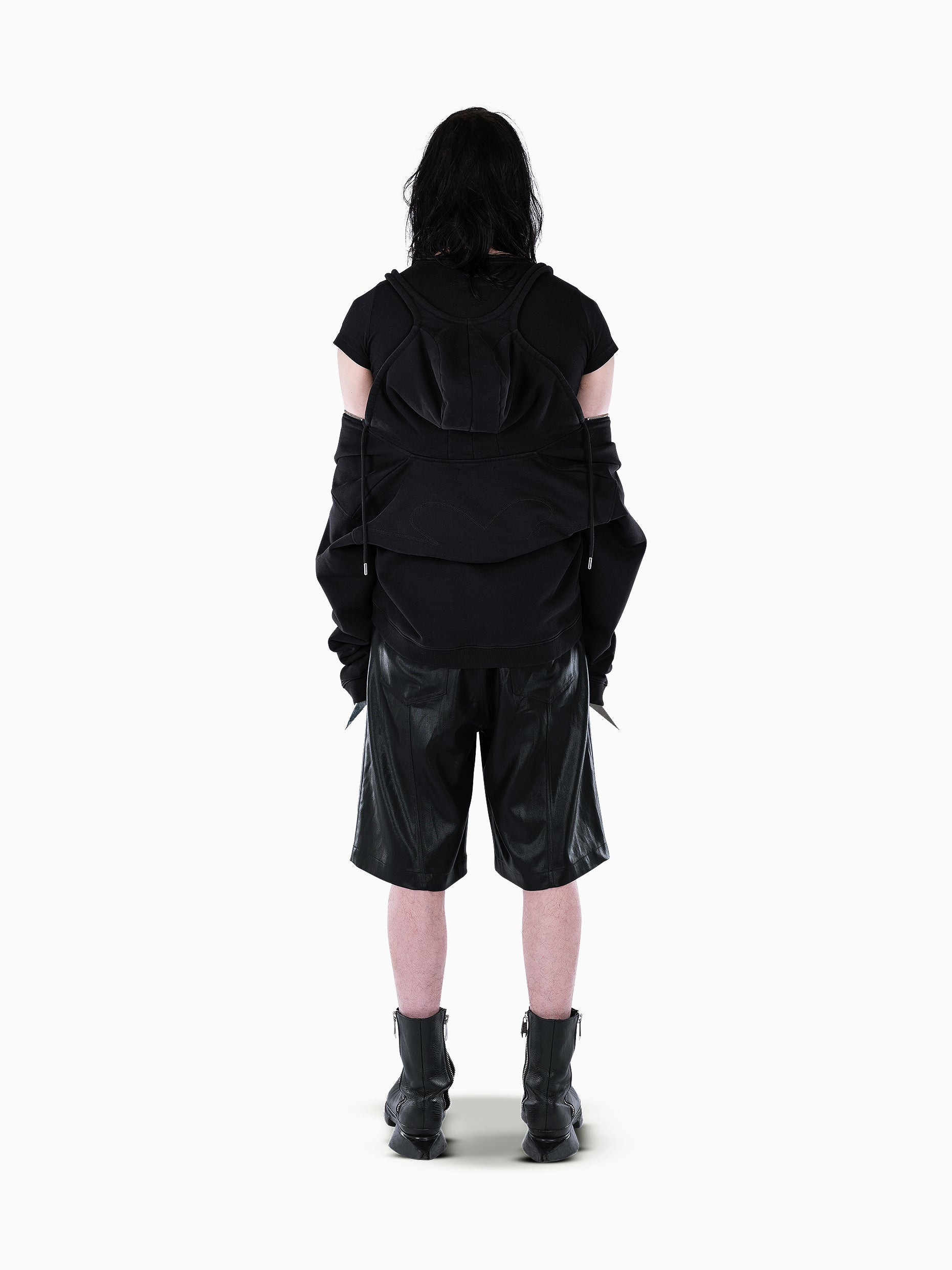 Vain three zip hoodie black