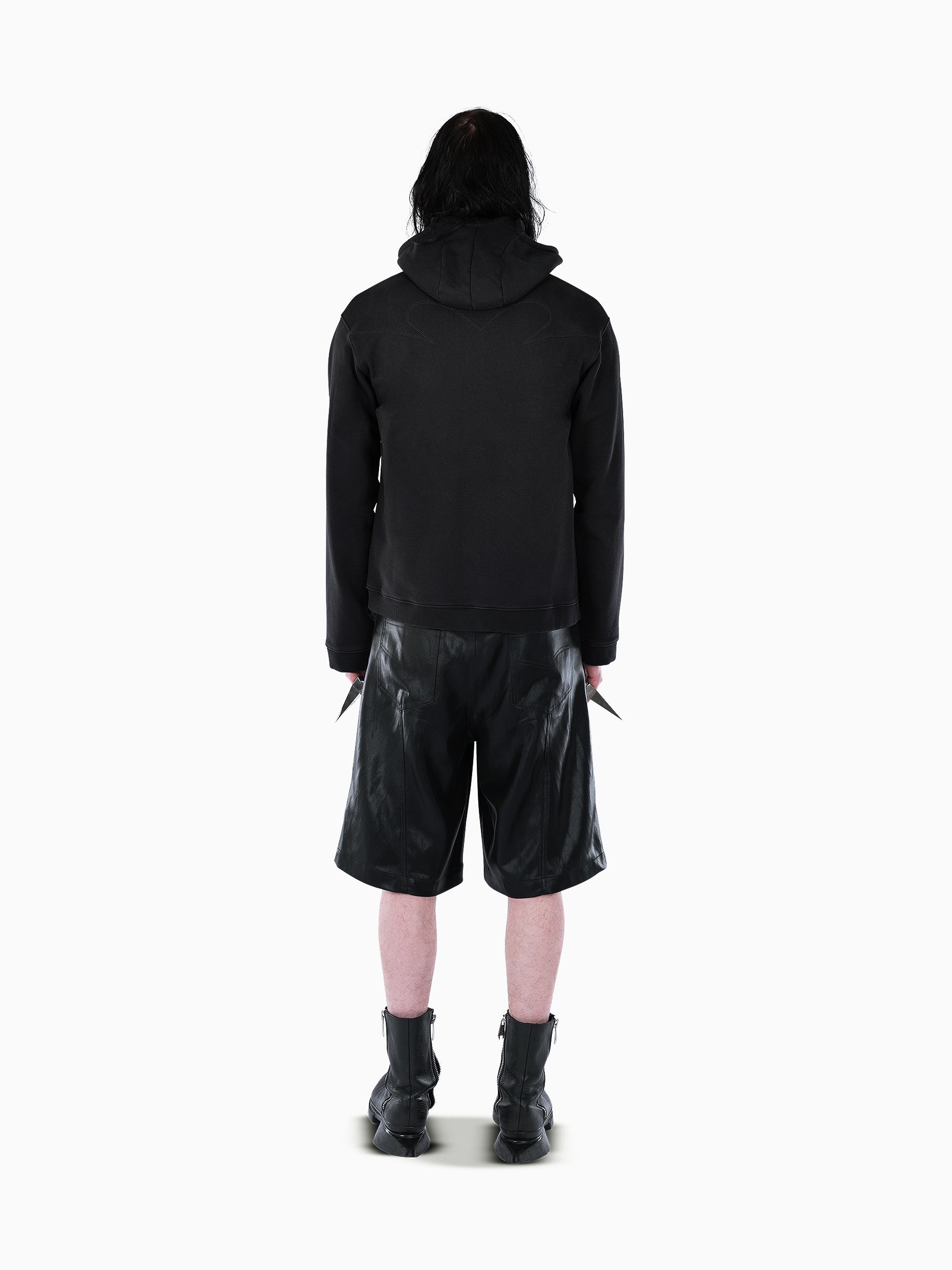 Vain three zip hoodie black