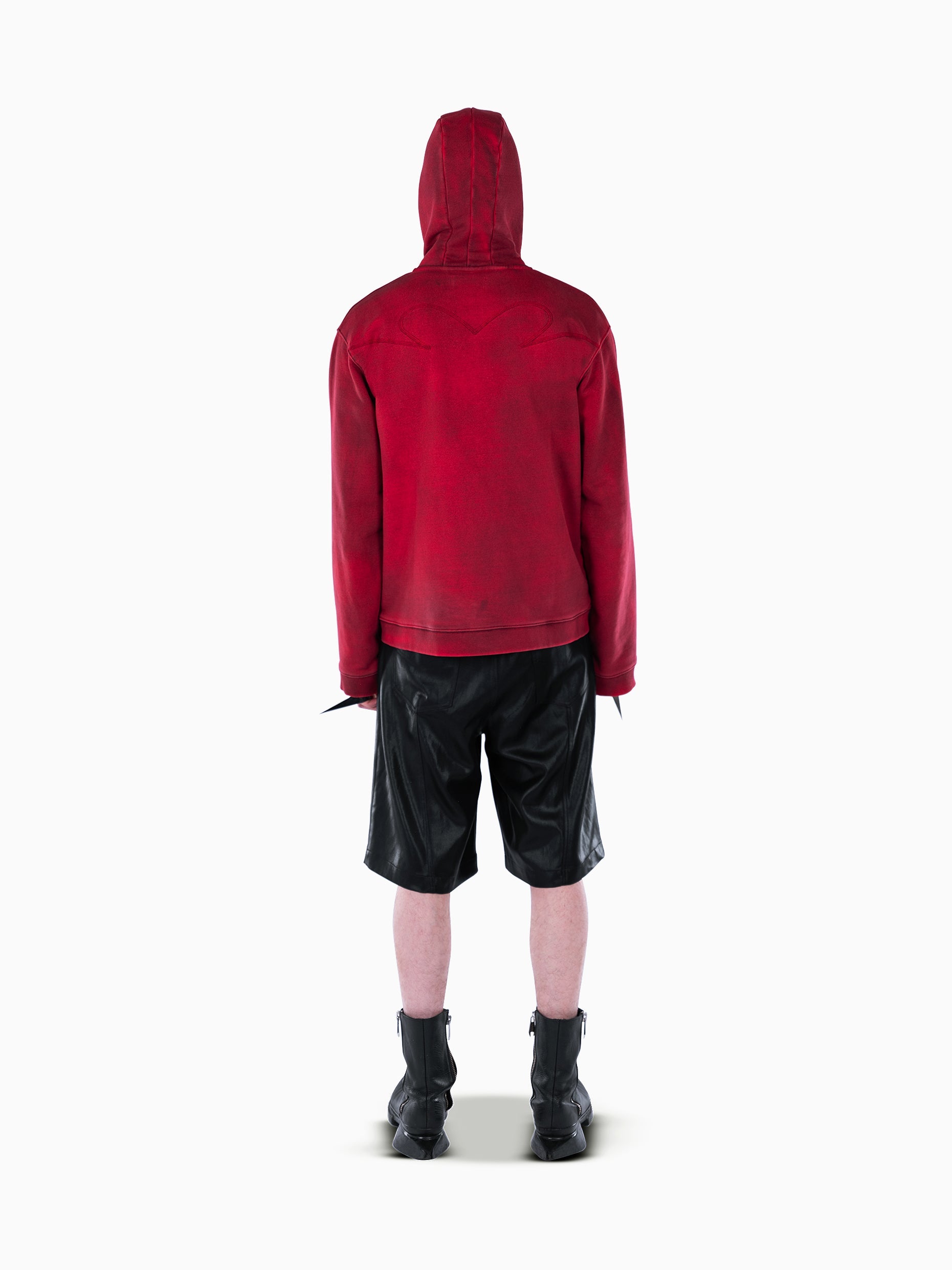 Vain three zip hoodie bloody red