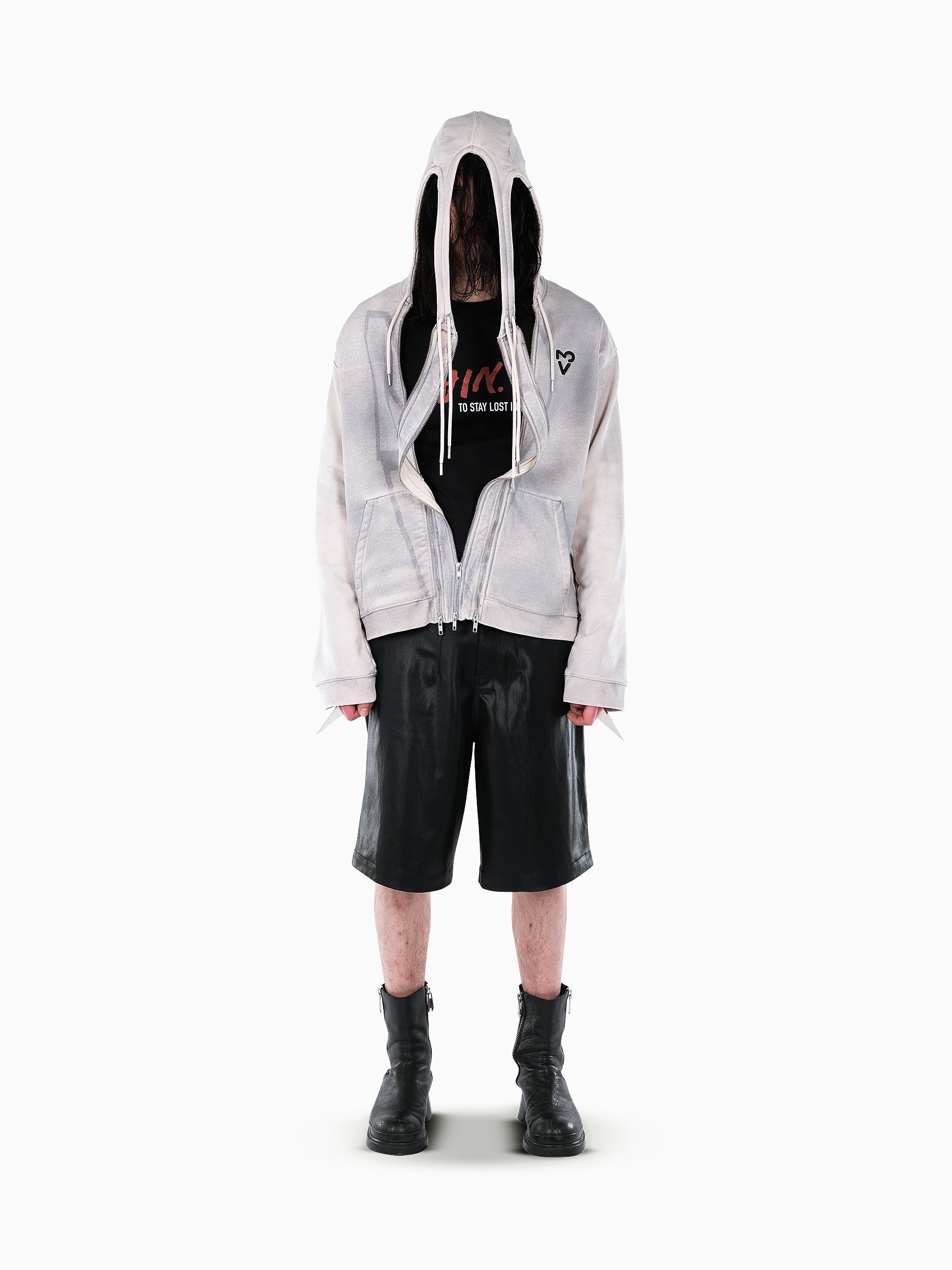 Vain three zip hoodie dusty white