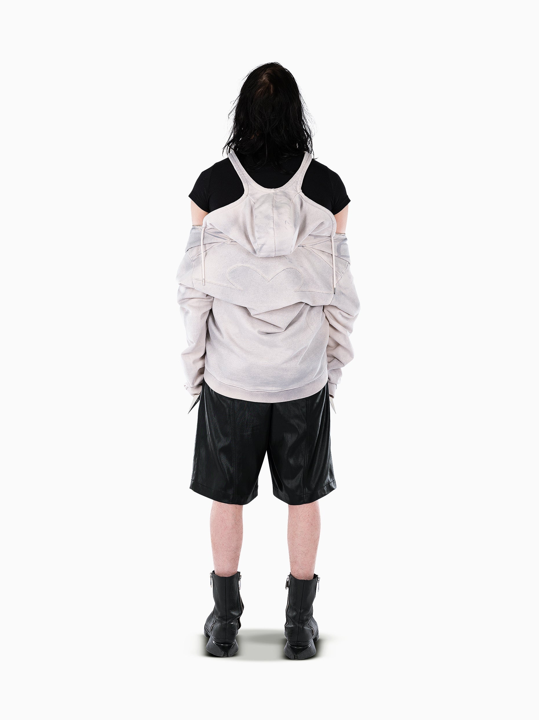 Vain three zip hoodie dusty white