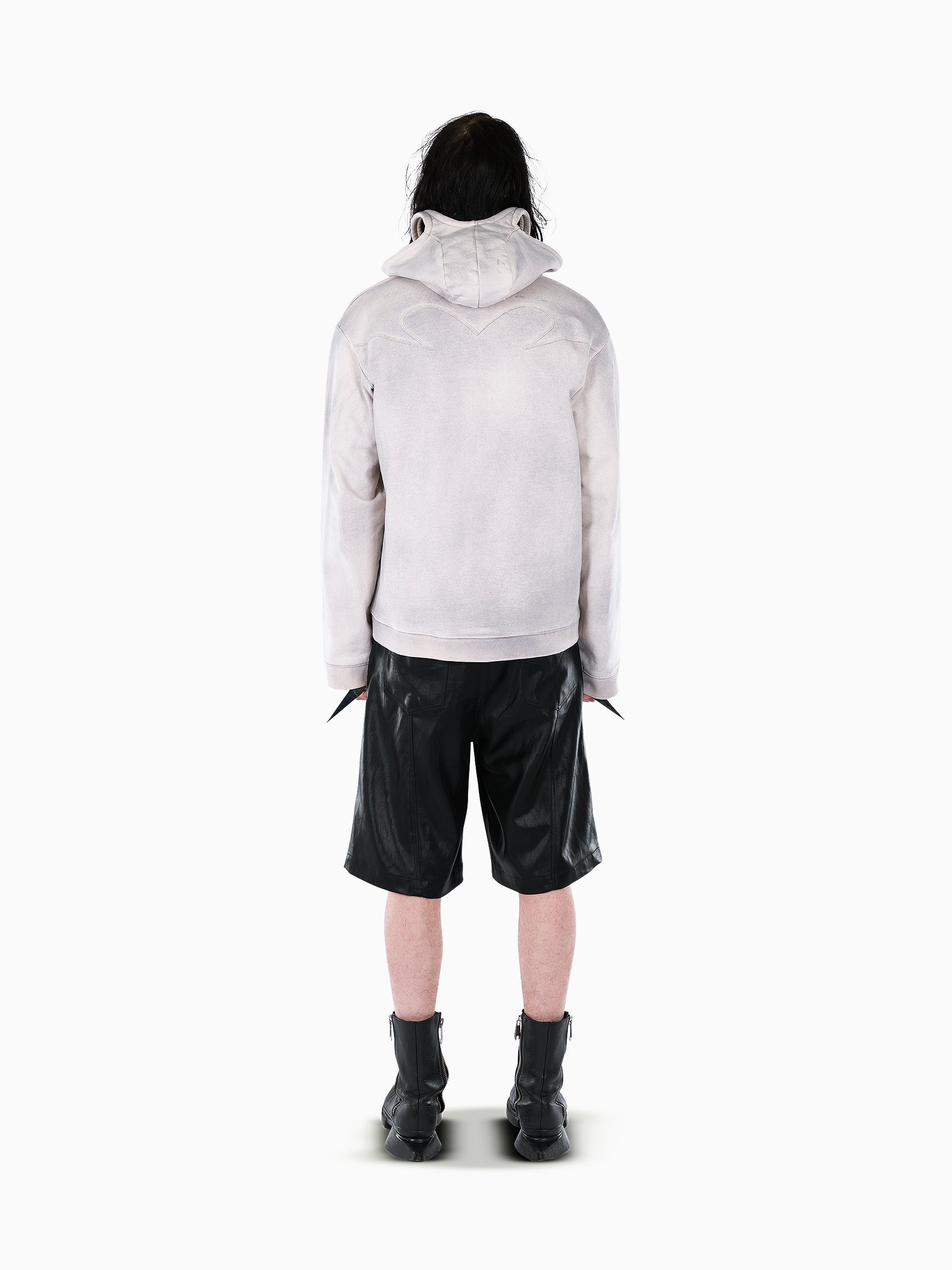 Vain three zip hoodie dusty white