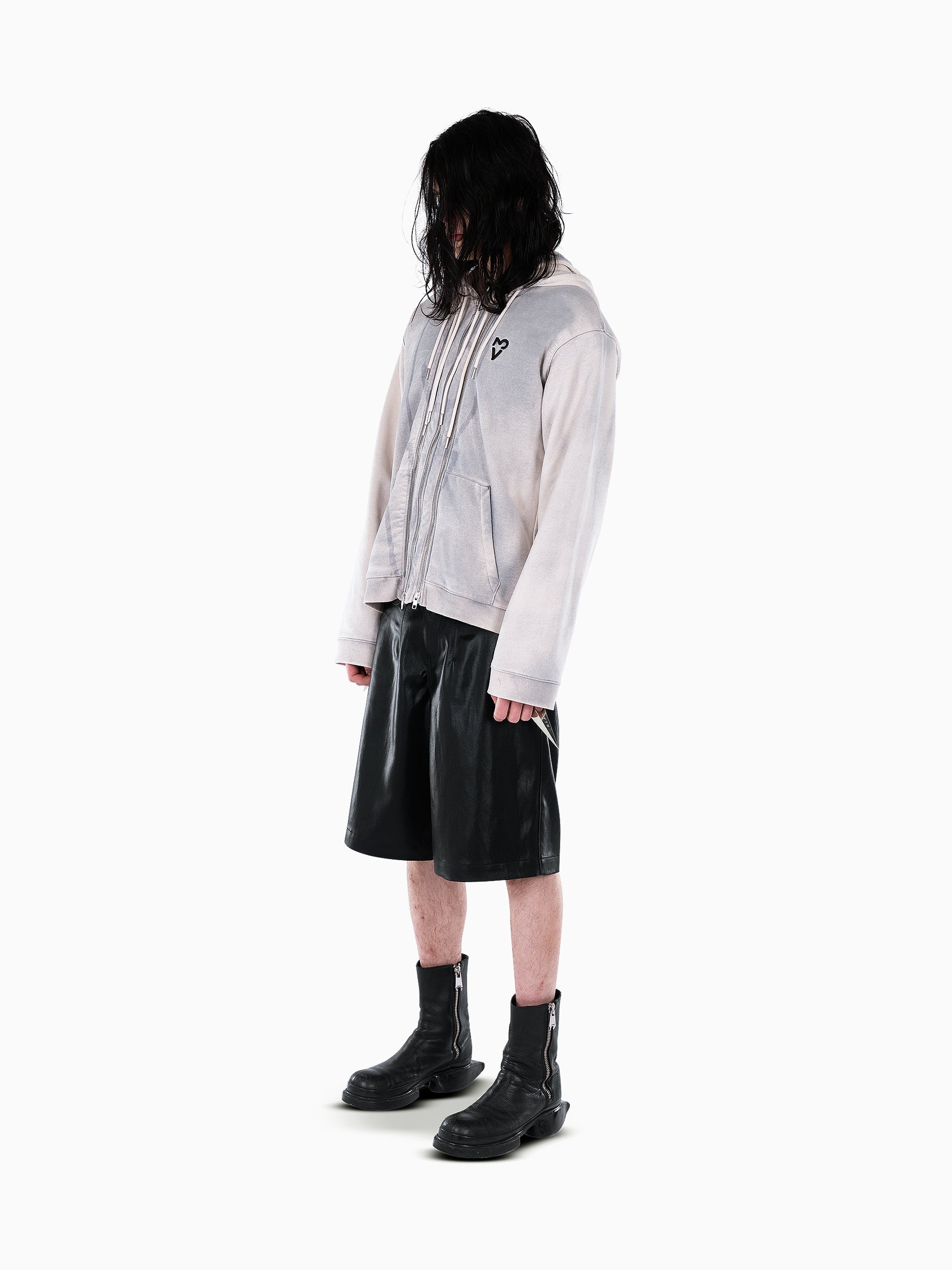 Vain three zip hoodie dusty white