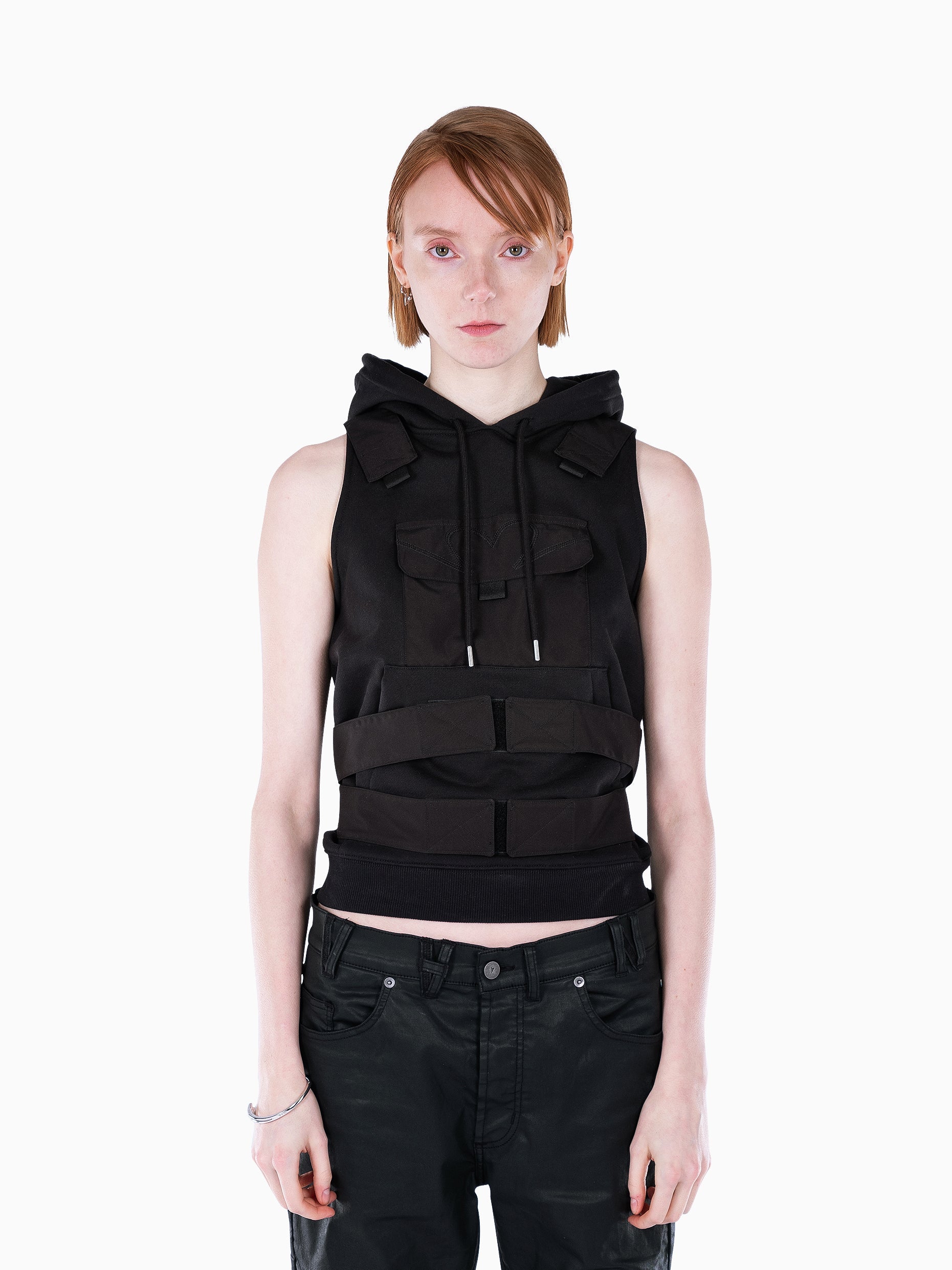 Vain vest hoodie black