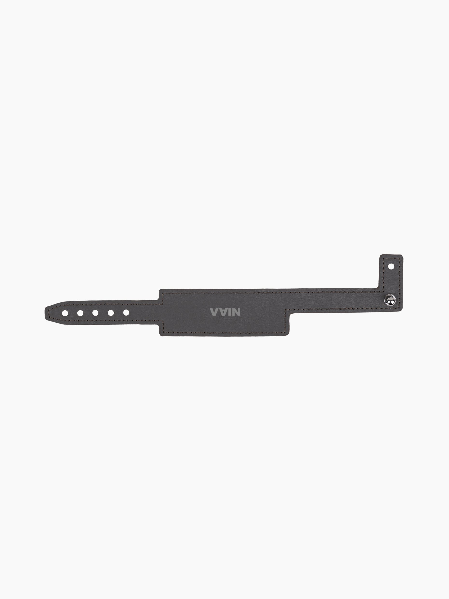 Vain id leather bracelet grey
