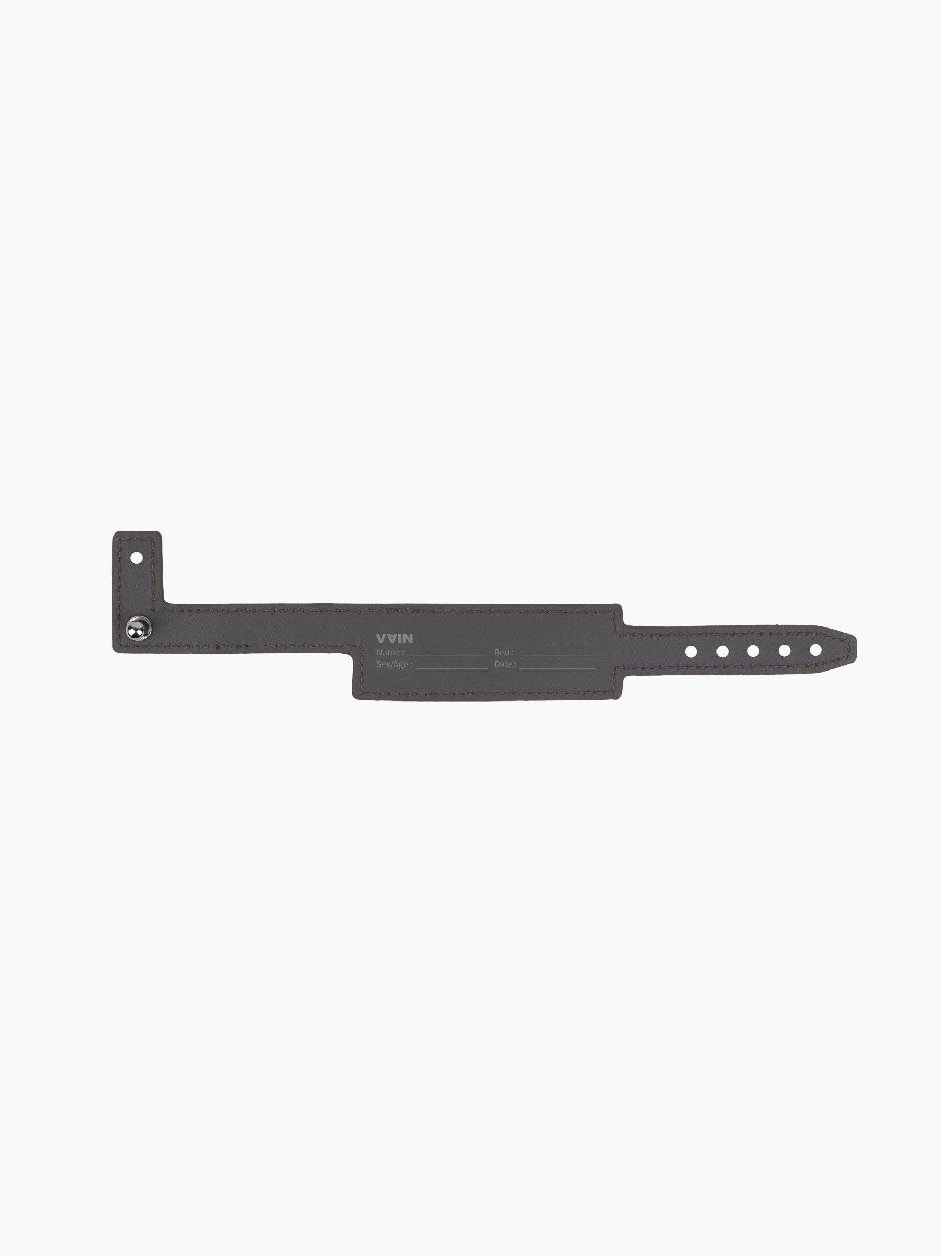 Vain id leather bracelet grey