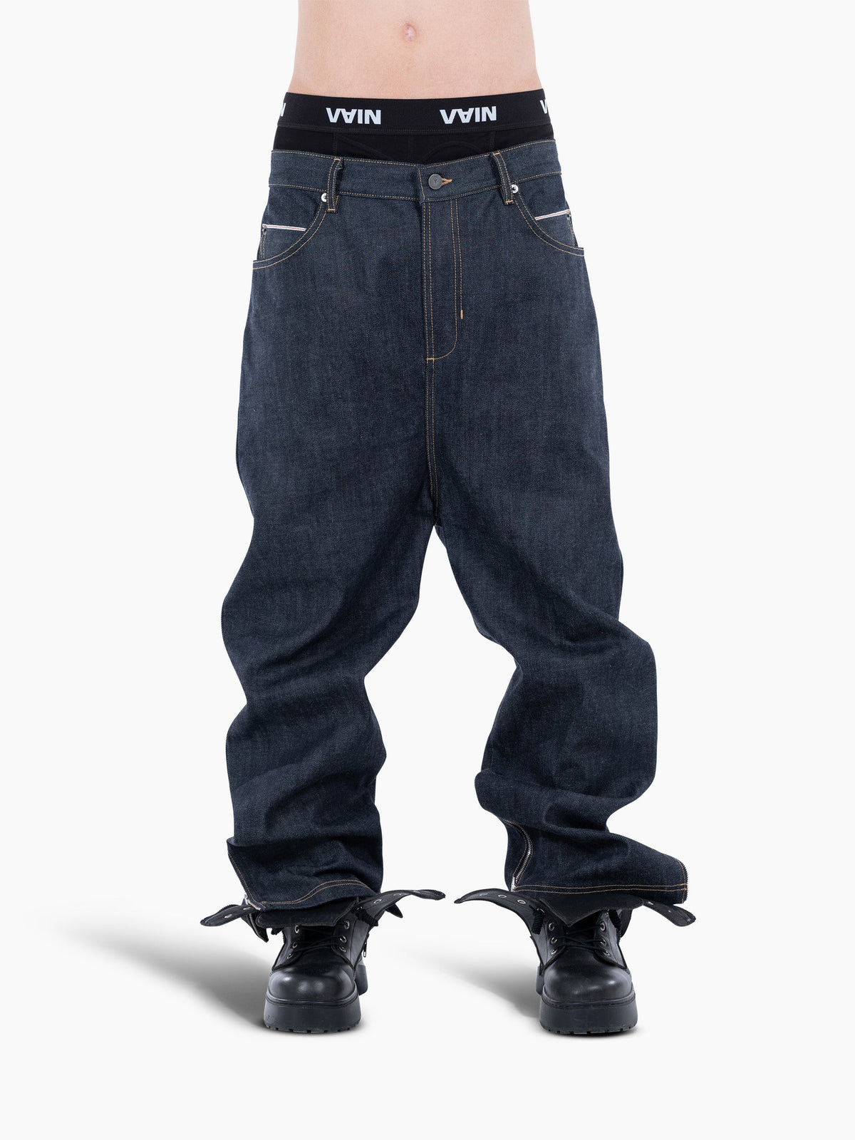 Vain double waist jeans blue