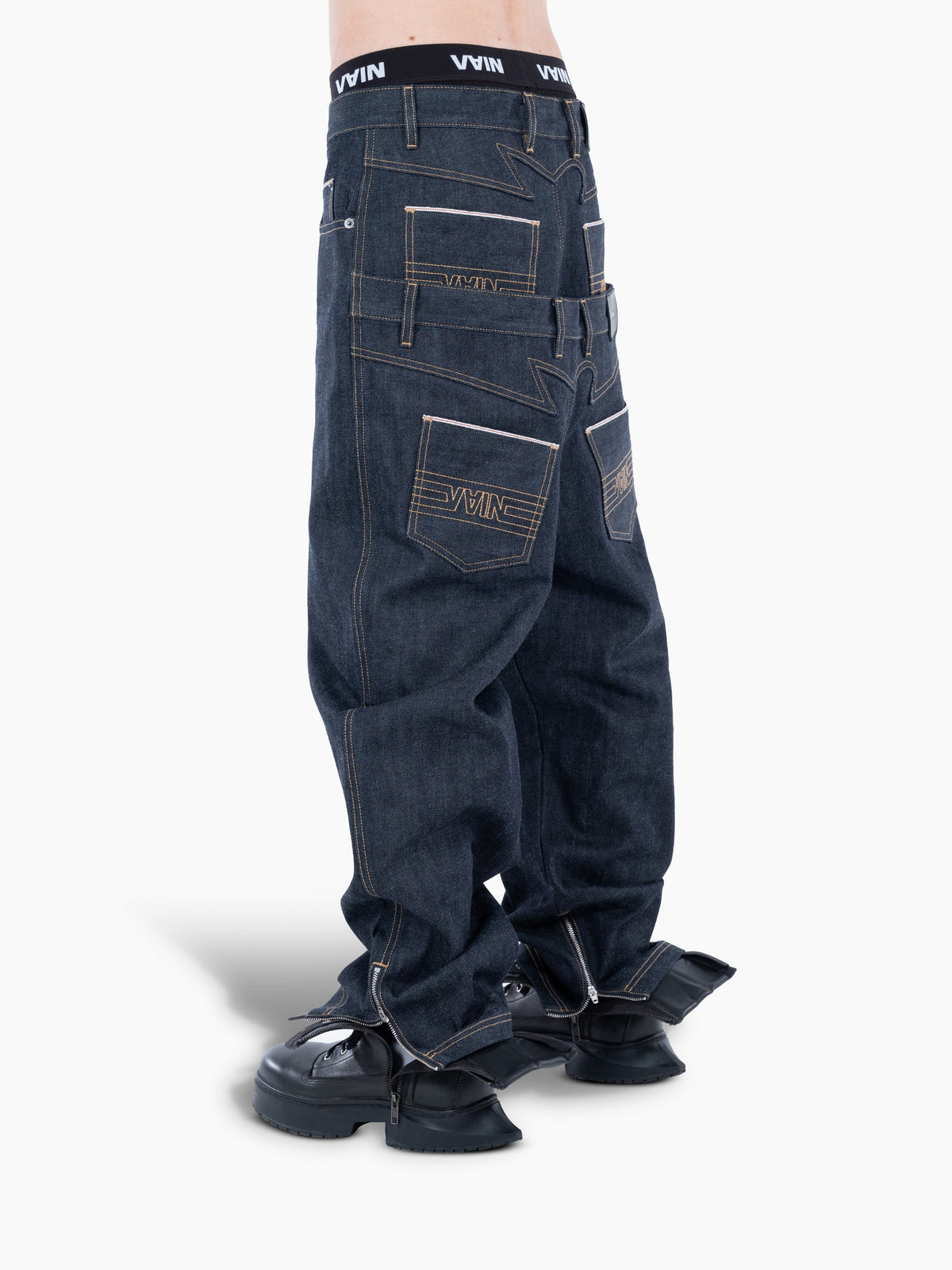 Vain double waist jeans blue