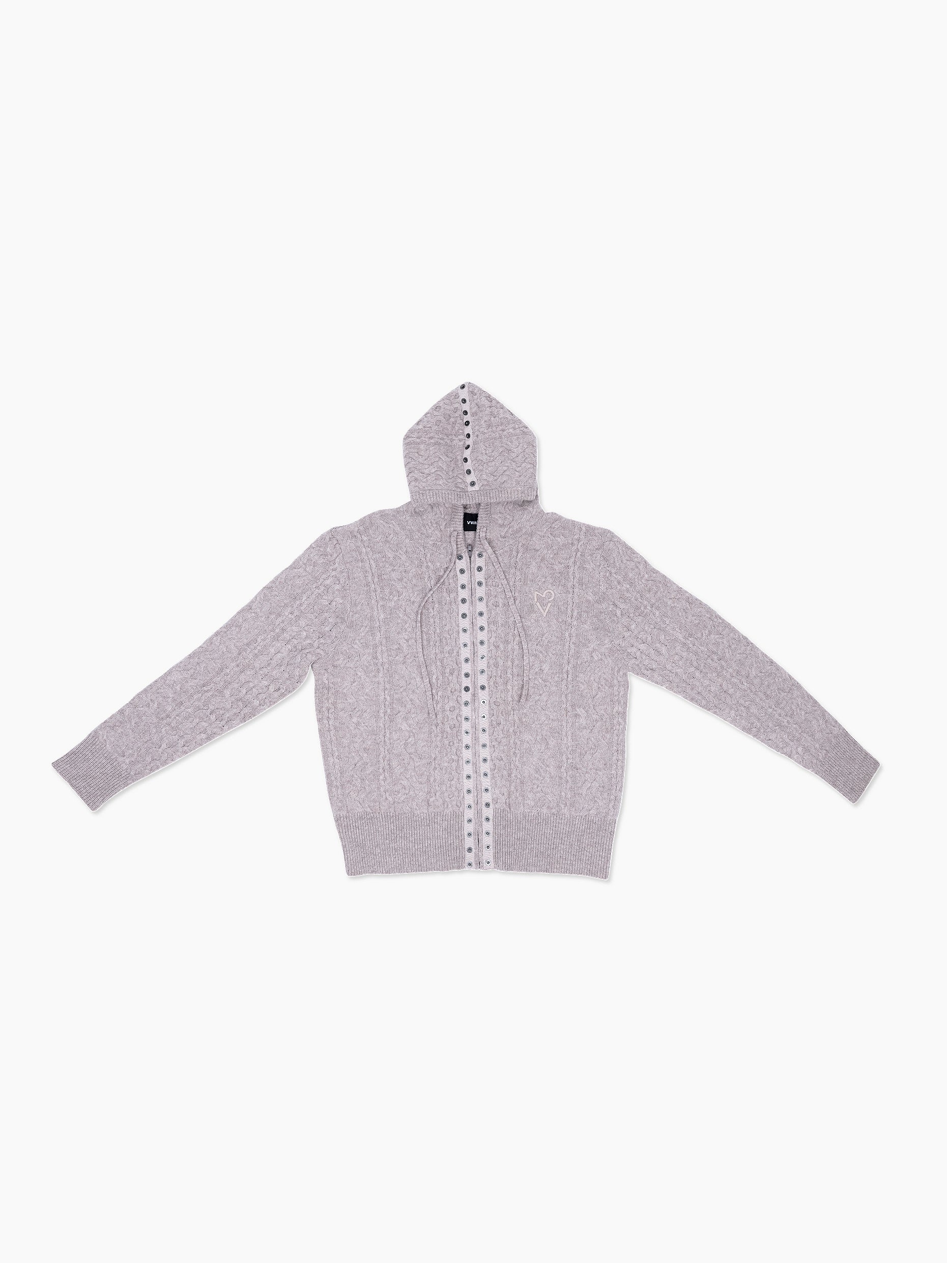 Vain knit hoodie beige