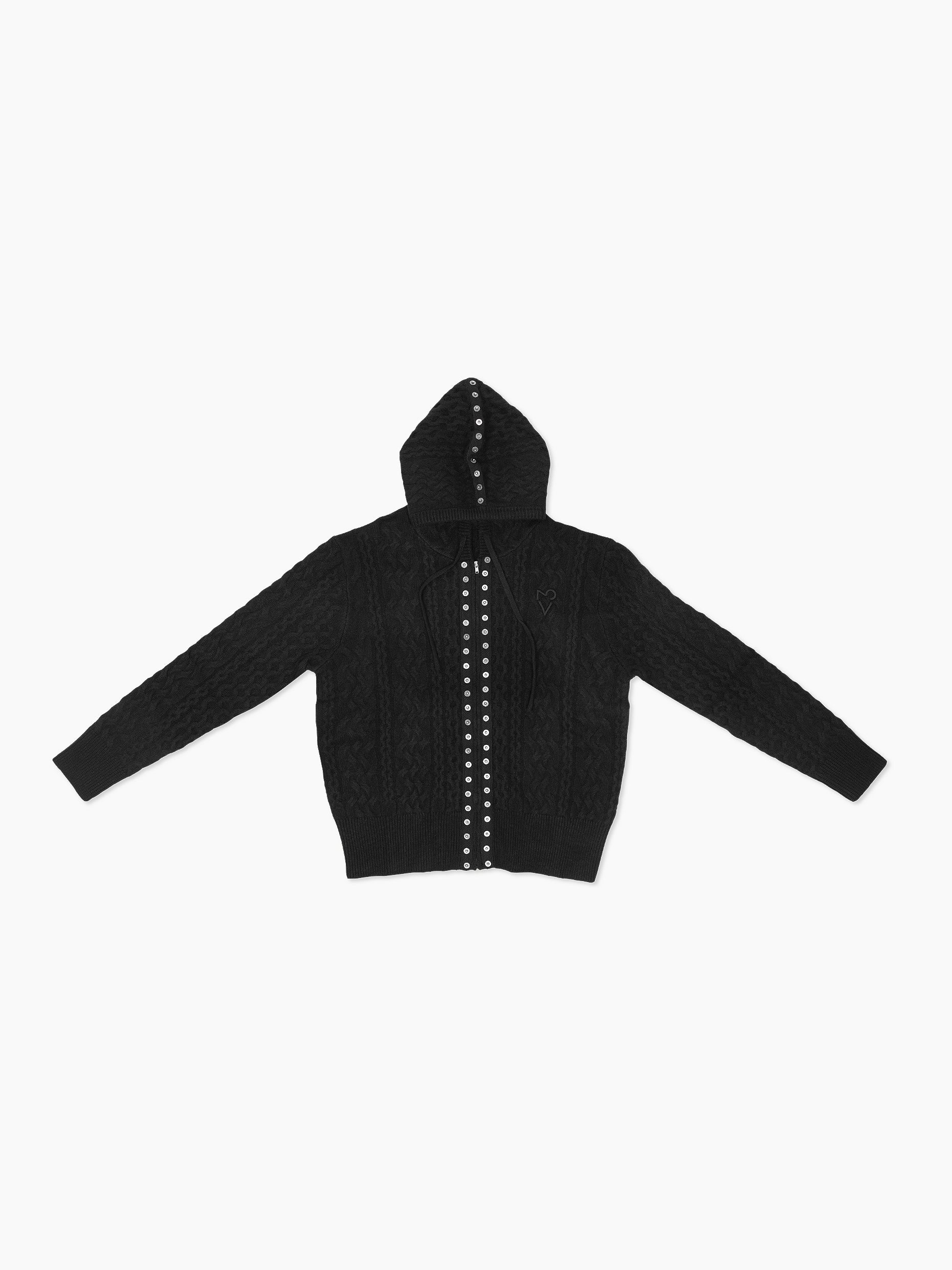 Vain knit hoodie black
