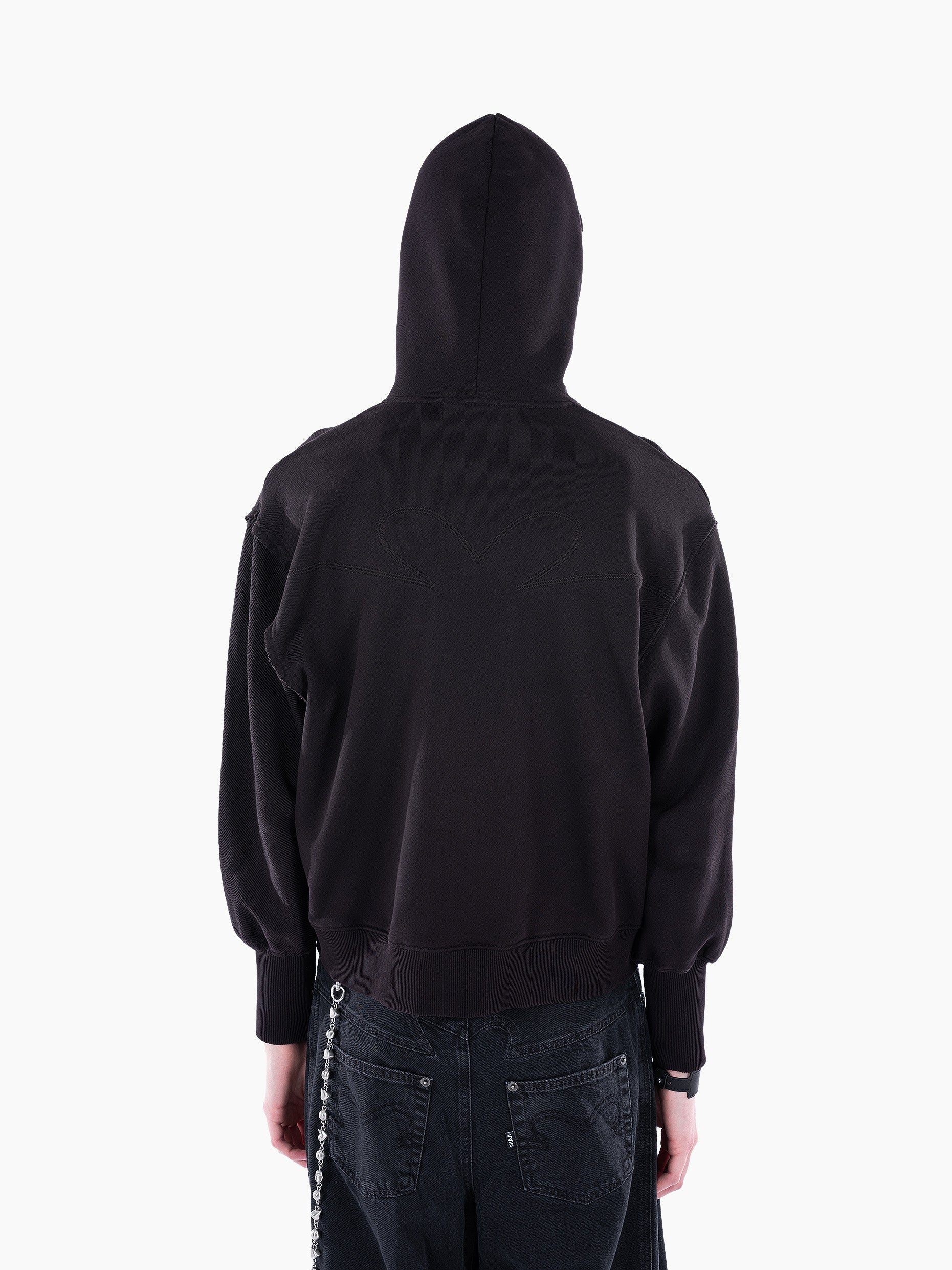 Vain distressed hoodie black