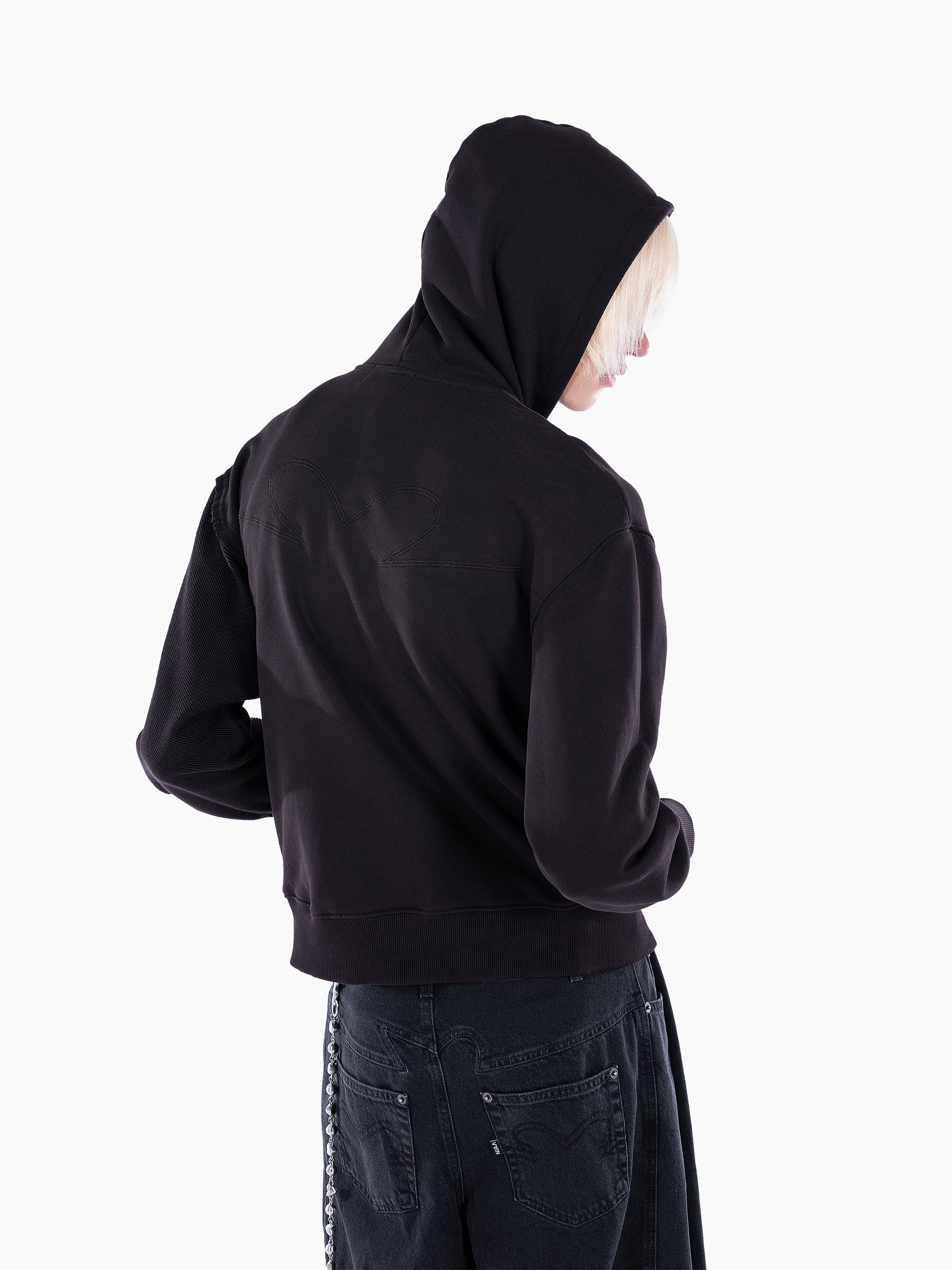 Vain distressed hoodie black