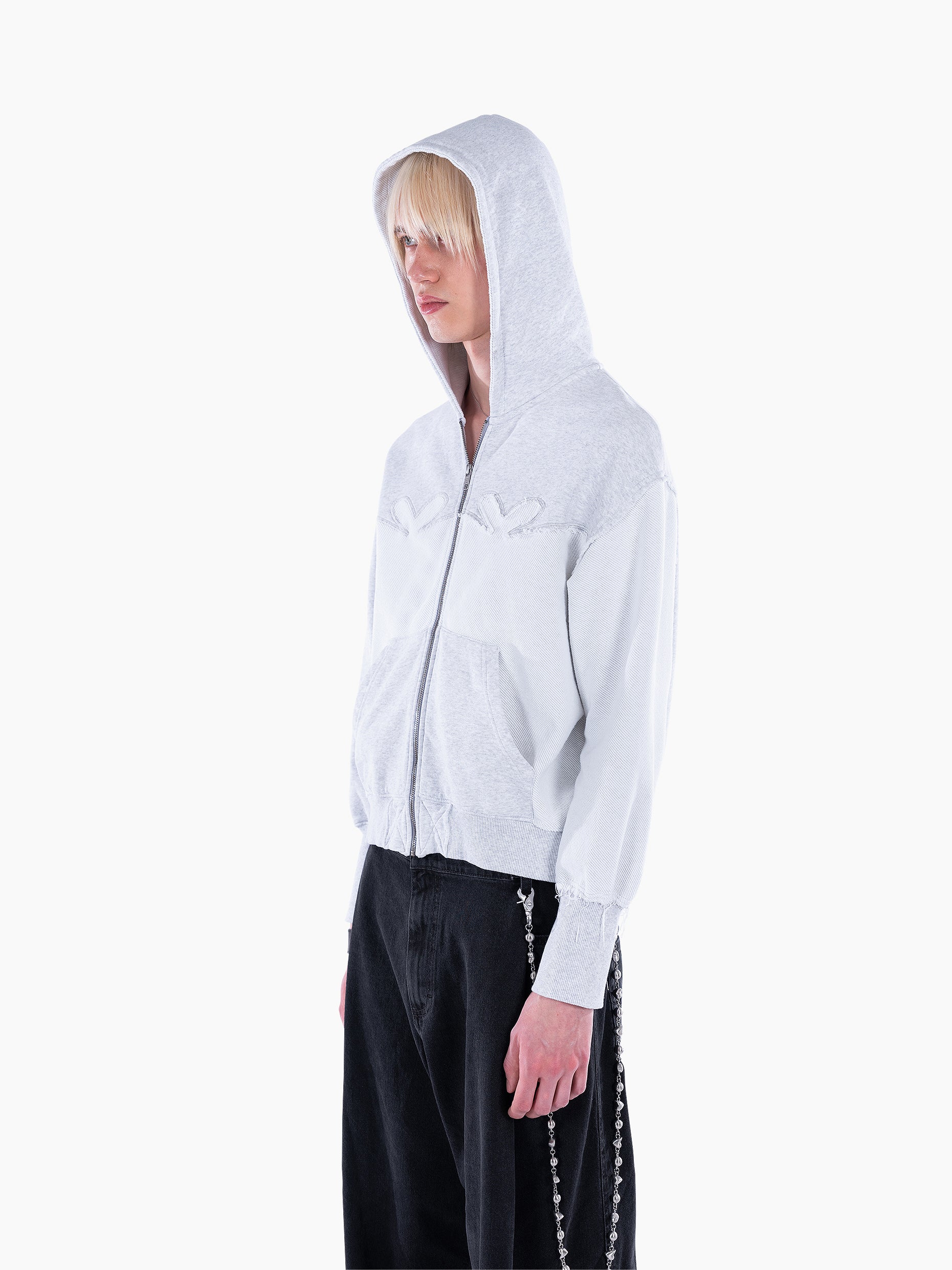 Vain distressed hoodie grey