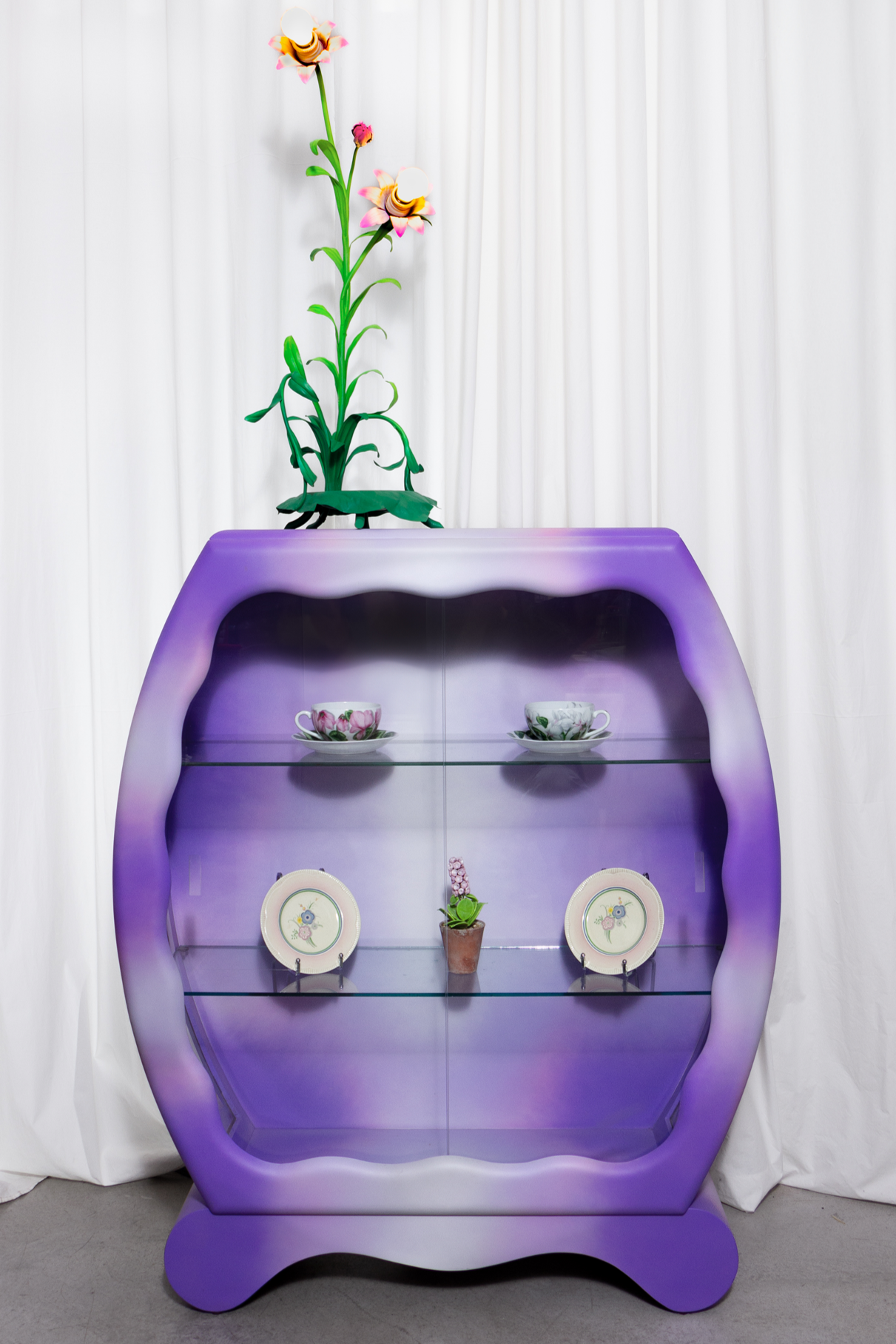 The scalloped display case