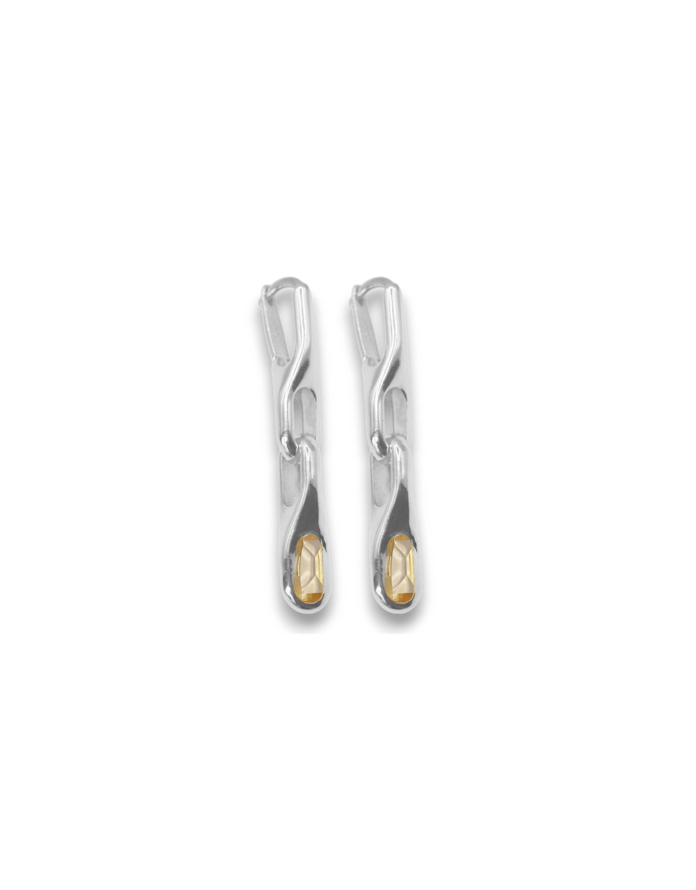 Wave duo citrine earring