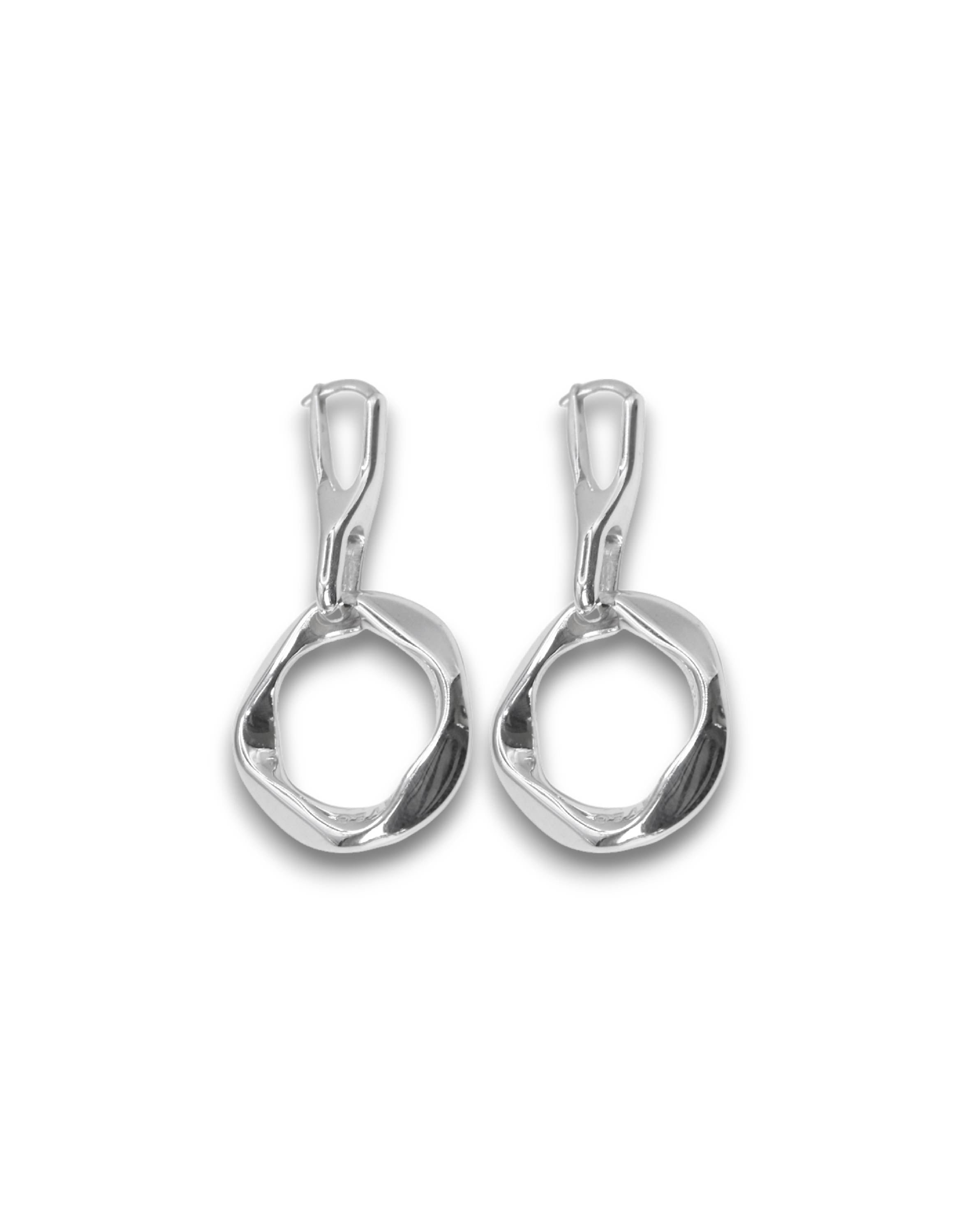 Wave square earrings