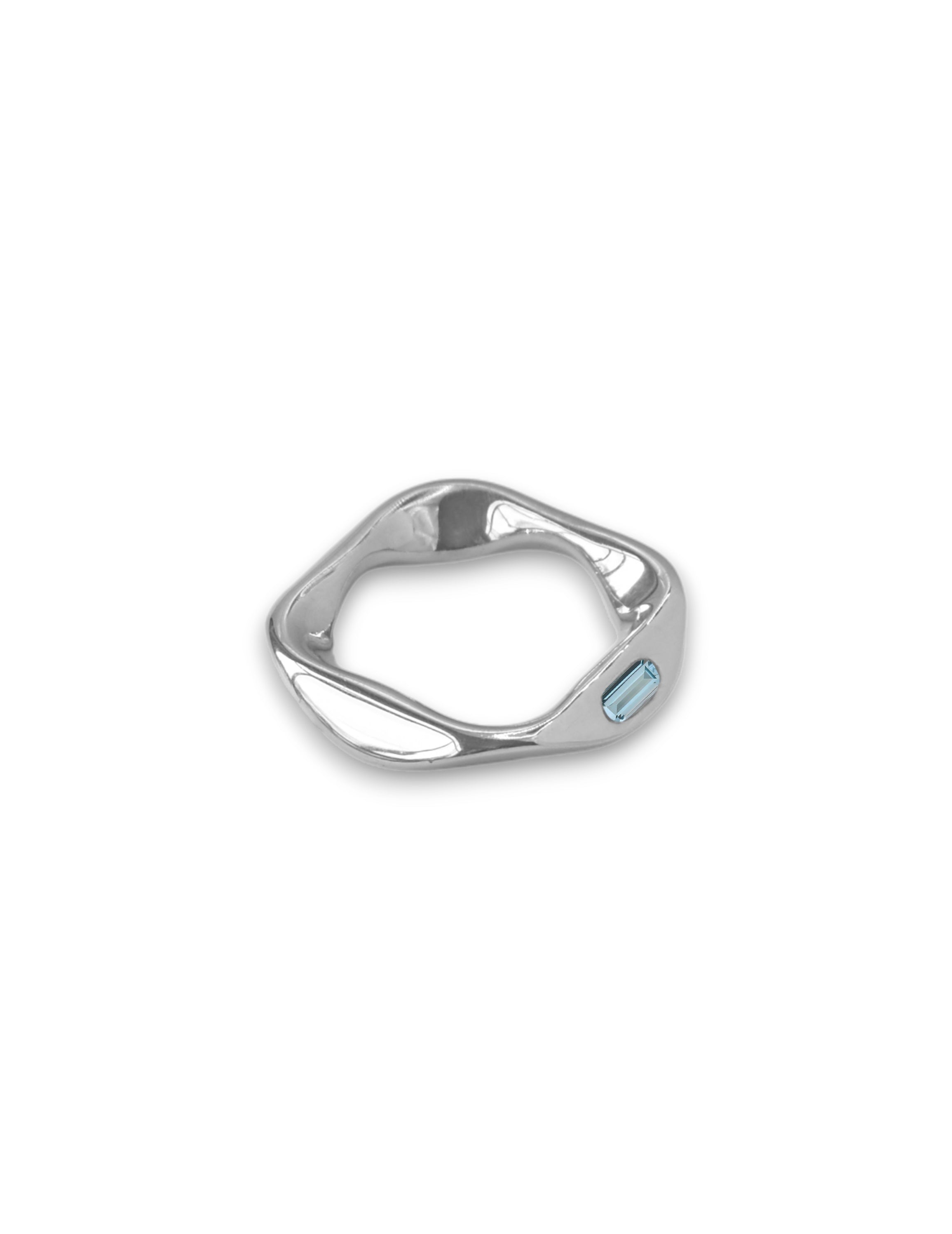 Wave topaz ring