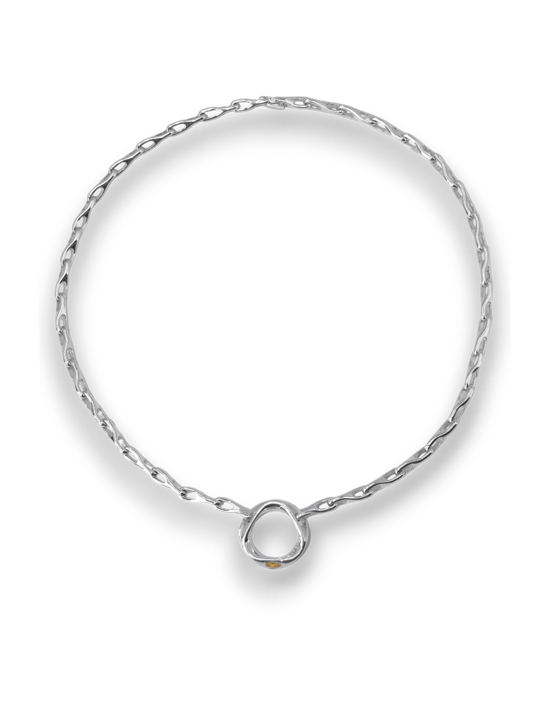 Wave triangle citrine necklace