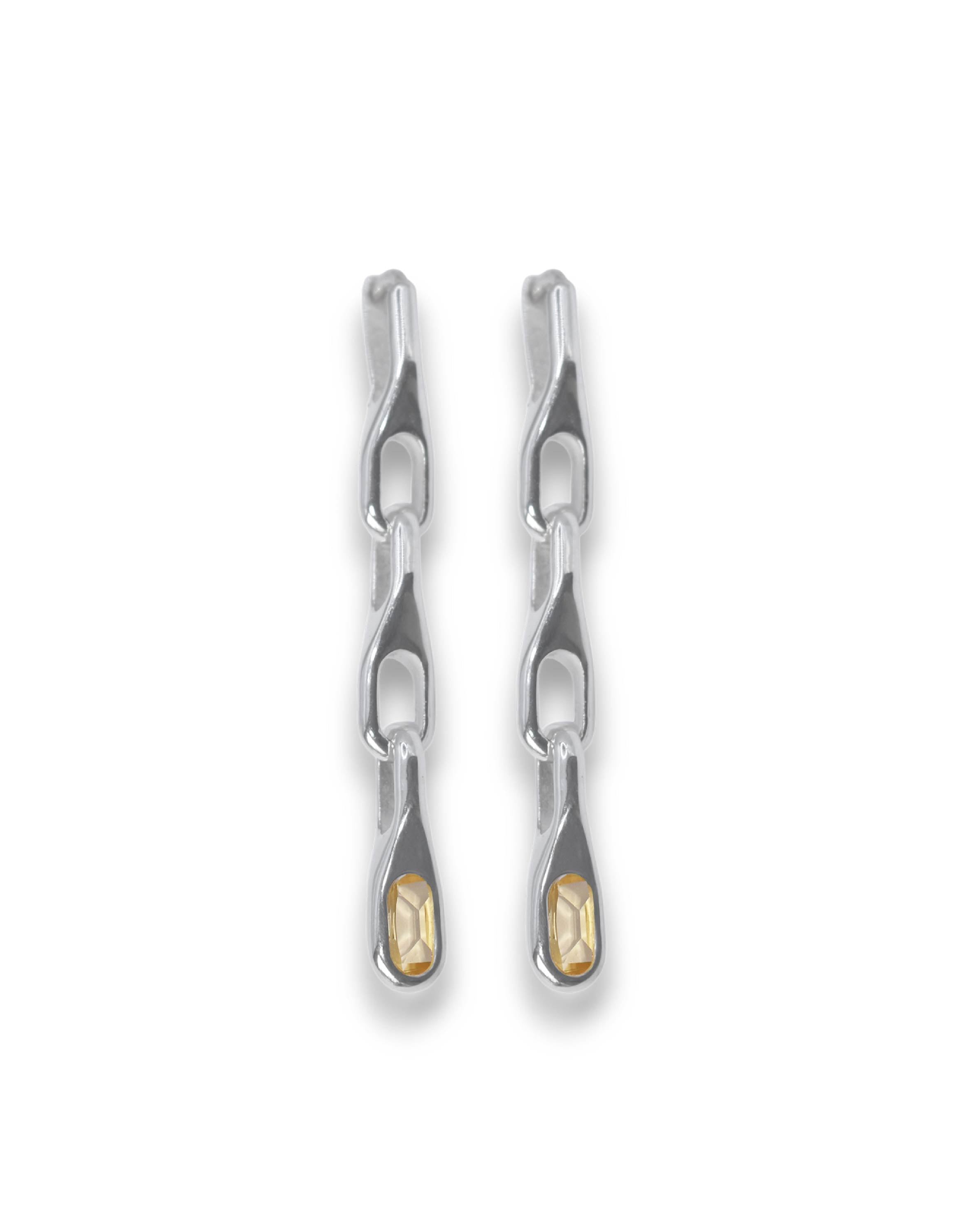 Wave trio citrine earring