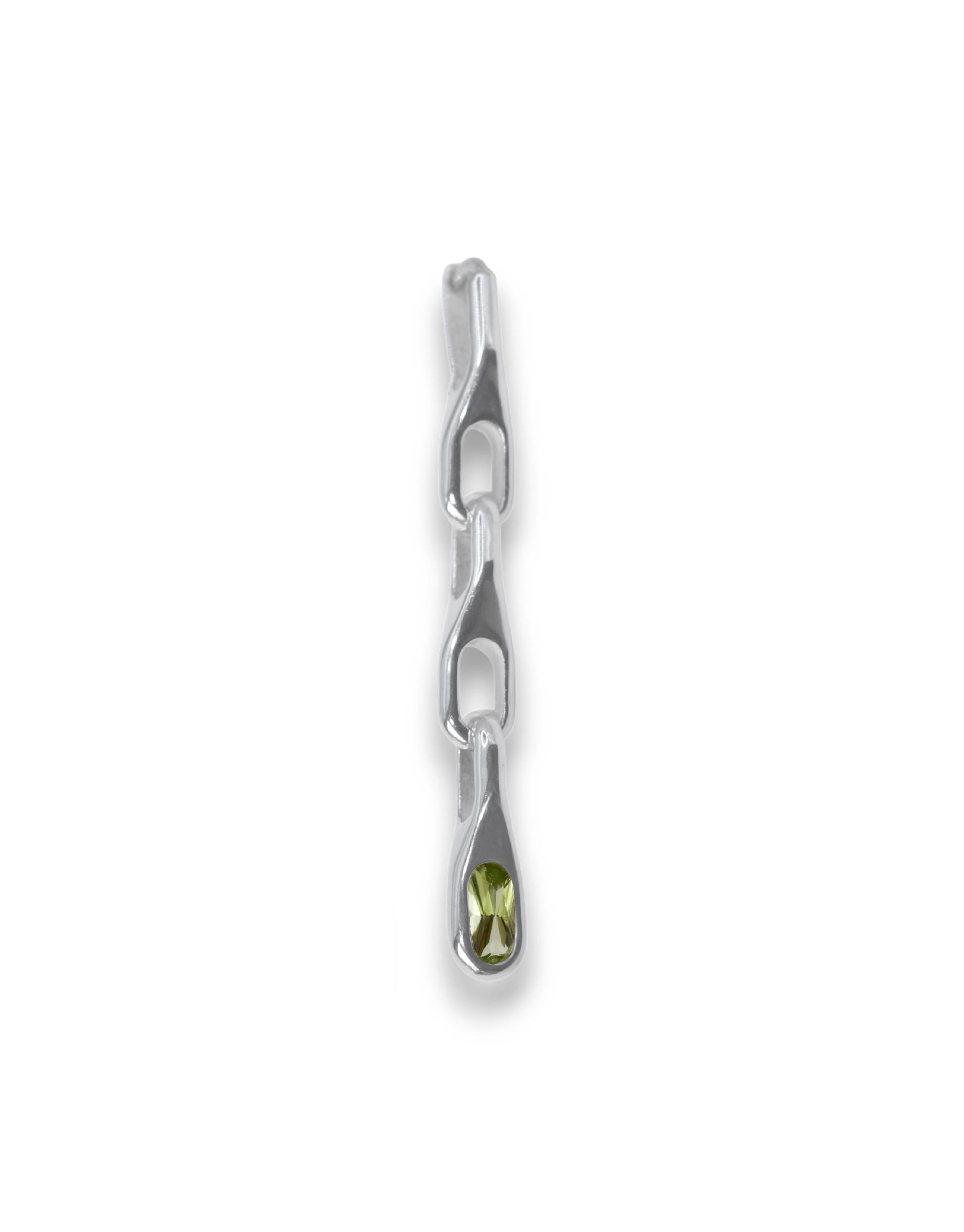 Wave trio peridot earring