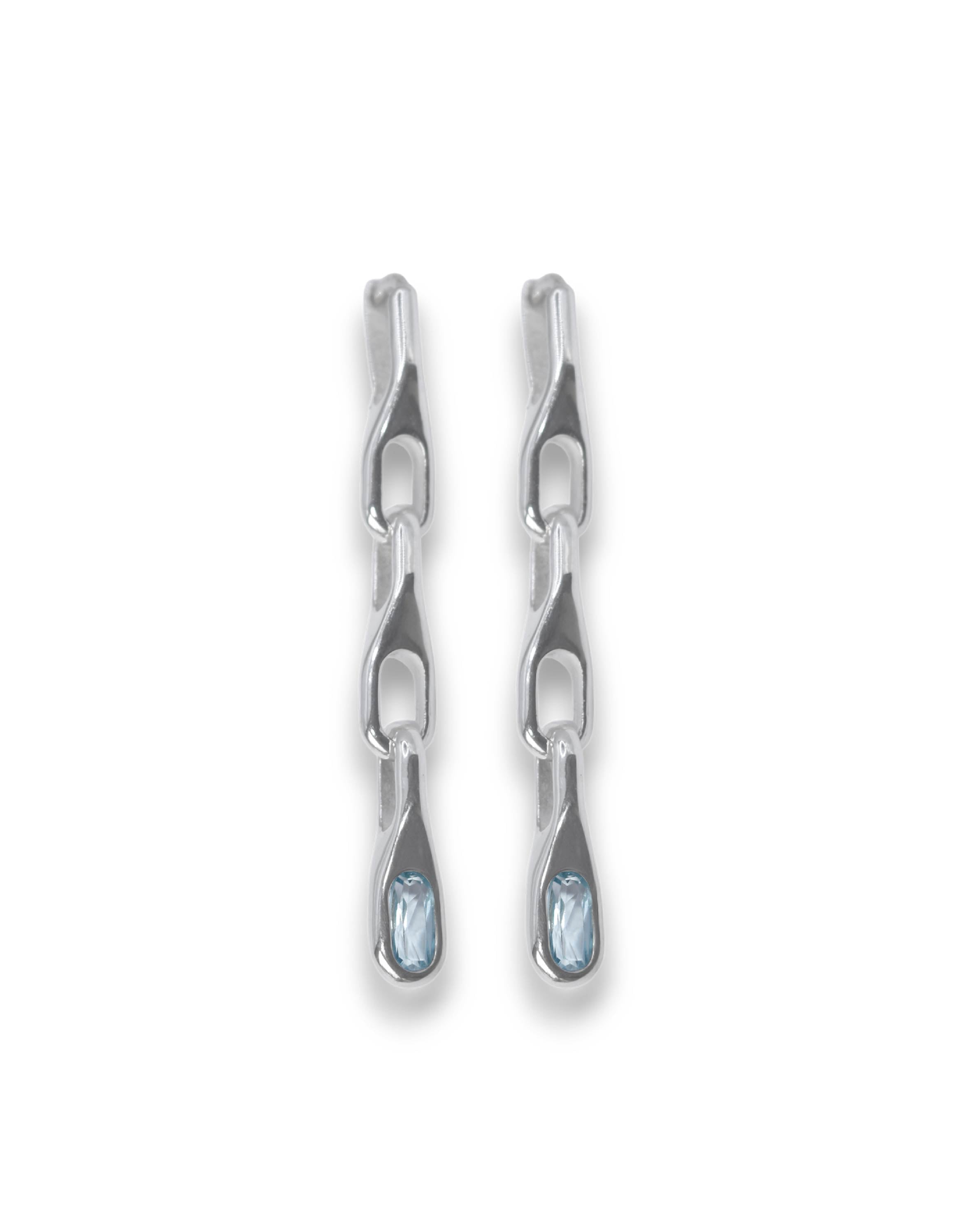 Wave trio topaz earring