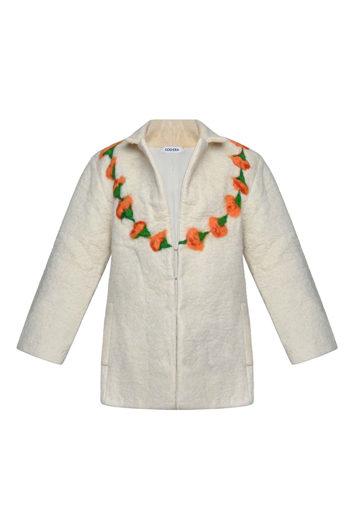 Floral felt jacket