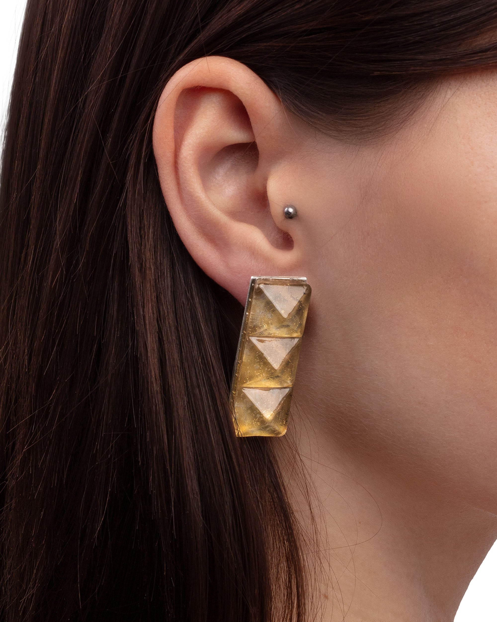 Oil block earrings