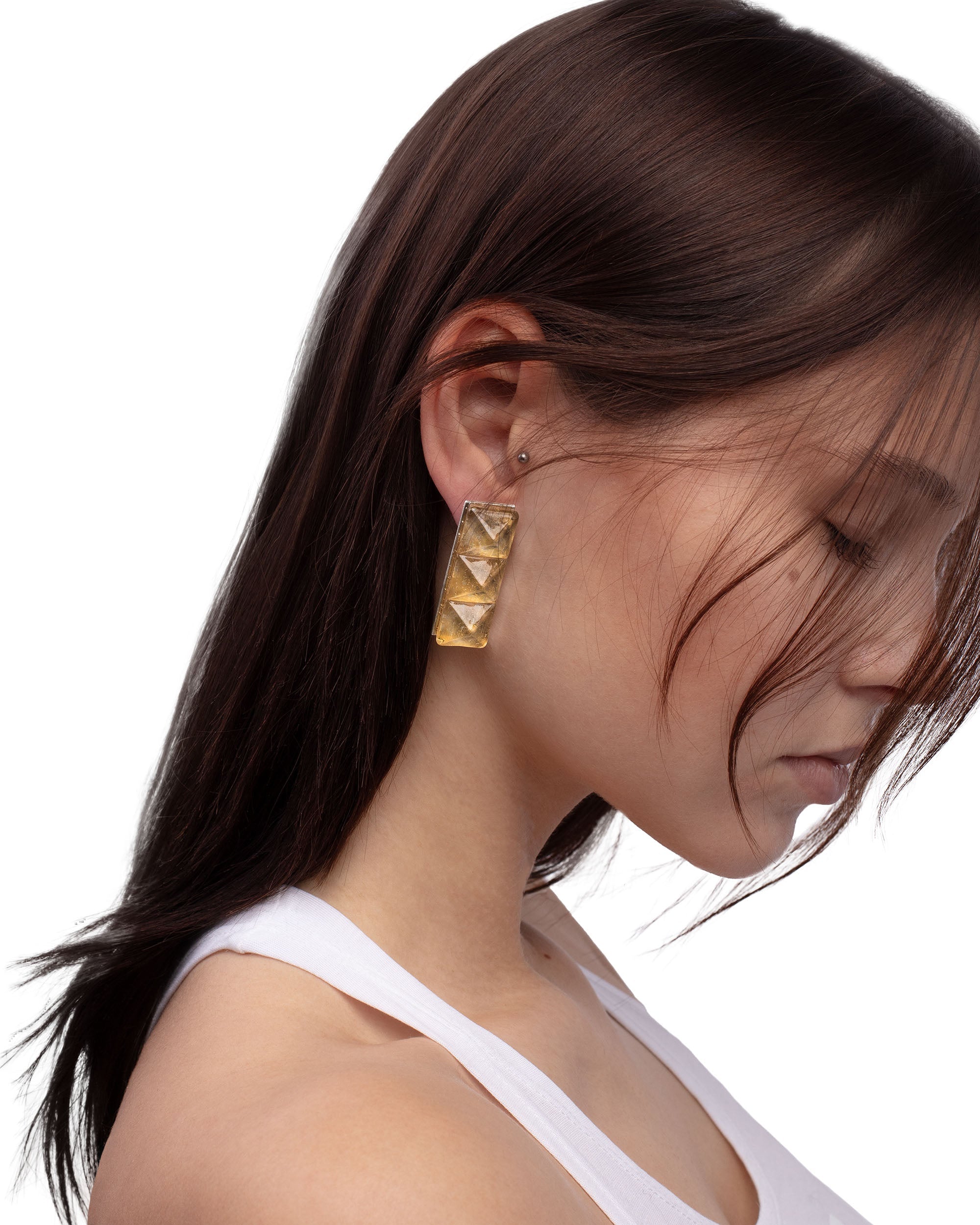 Oil block earrings