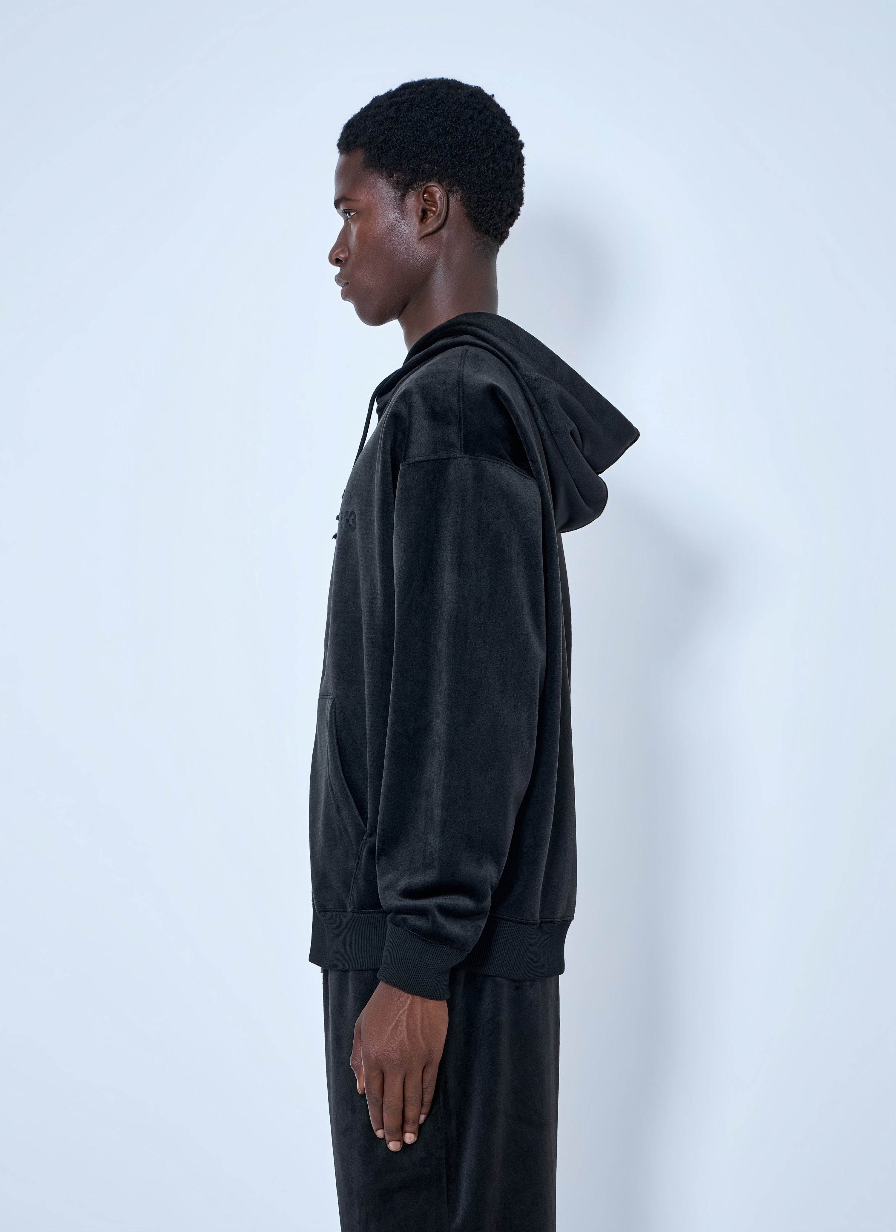 Zip-up hoodie with ribbed trims
